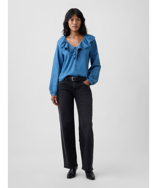 GAP（ギャップ）の「ローライズ '90s ルーズフィット デニム（デニムパンツ・レディース・ブラック・26/25/30/29/28/27/24/23）」の2枚目の写真