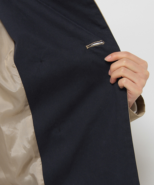 LBC(エルビーシー)の「コットンナイロンツイルカラートレンチコート(トレンチコート・レディース・ベージュ/ネイビー・LARGE/MEDIUM)」の9枚目の写真