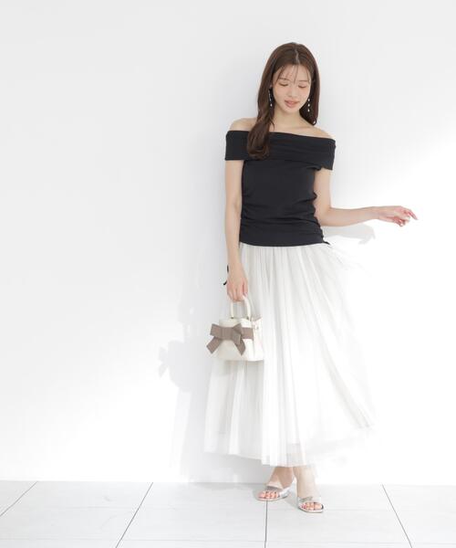 PROPORTION BODY DRESSING(プロポーションボディドレッシング)の「<E>リボン付きチュールスカート / 1216227802(スカート・レディース・ベージュ/ホワイト系その他・MEDIUM/P/S)」の7枚目の写真