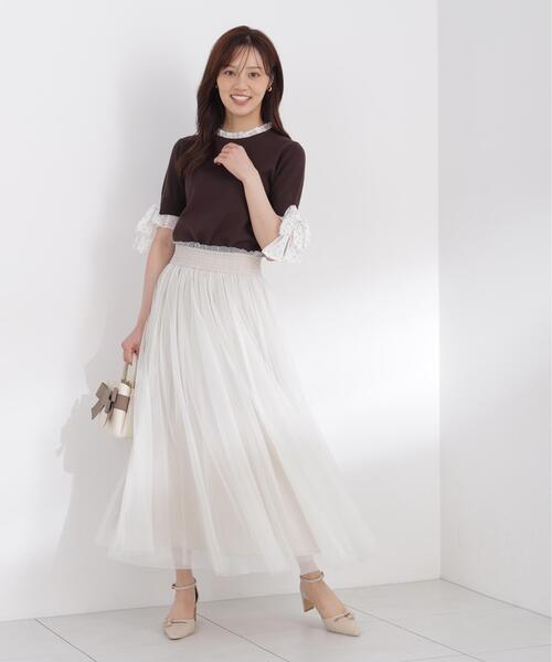 PROPORTION BODY DRESSING(プロポーションボディドレッシング)の「<E>リボン付きチュールスカート / 1216227802(スカート・レディース・ベージュ/ホワイト系その他・MEDIUM/P/S)」の10枚目の写真