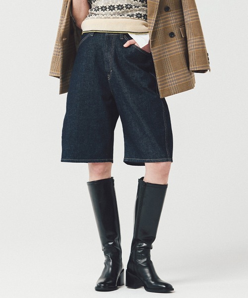 SOMETHING(サムシング)の「SOMETHING カーブデニムジョーツ(デニムパンツ・レディース・ブルー/インディゴブルー・LARGE/MEDIUM/SMALL)」の1枚目の写真