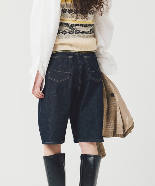 SOMETHING(サムシング)の「SOMETHING カーブデニムジョーツ(デニムパンツ・レディース・ブルー/インディゴブルー・LARGE/MEDIUM/SMALL)」の4枚目の写真