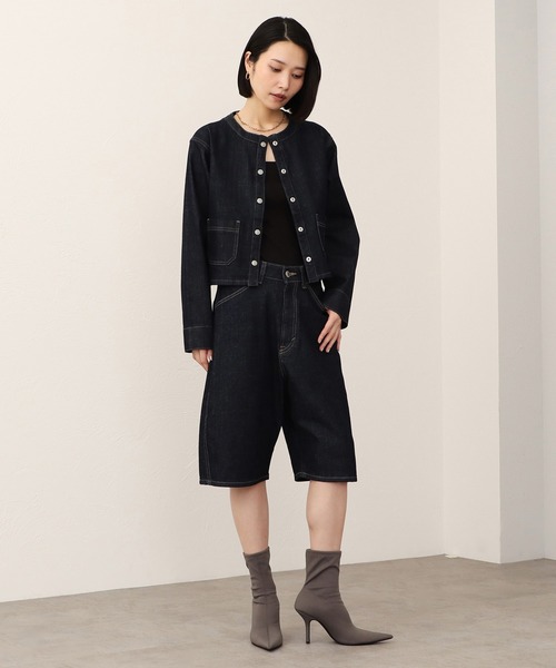 SOMETHING(サムシング)の「SOMETHING カーブデニムジョーツ(デニムパンツ・レディース・ブルー/インディゴブルー・LARGE/MEDIUM/SMALL)」の14枚目の写真