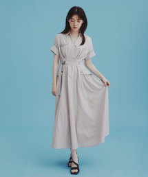 【大人気!|WEB限定】レジーロカシュクールワンピース|夏服/半袖/オフィスカジュアル/ウォッシャブル/接触冷感/遮熱/UVカット/吸水速乾/軽量