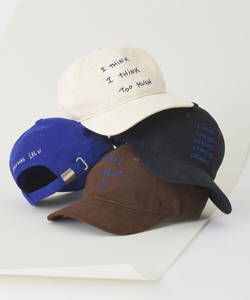green label relaxing(グリーンレーベルリラクシング)の「【別注】<Thomas Lelu>サインアート キャップ 帽子(キャップ・メンズ・ブラック/オフホワイト/ダークブラウン/ロイヤルブルー・FREE)」の5枚目の写真