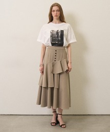 MIELI INVARIANT | Marine Peplum Asymmetry Skirt(スカート)