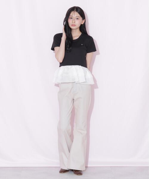 JILL by JILL STUART(ジルバイジルスチュアート)の「ハイウエストフレアデニムパンツ(その他パンツ・レディース・ネイビー/ピンク・MEDIUM/SMALL)」の16枚目の写真