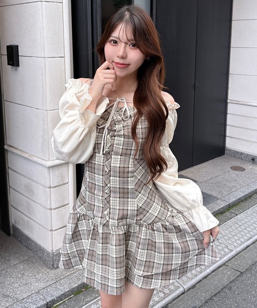 NOMAE(ノーマエ)の「ボレロレイヤードワンピース(ワンピース・レディース・ブラウン/グレー/ダークグレー/ブラウン系その他/グレー系その他2/グレー系その他・FREE)」の6枚目の写真