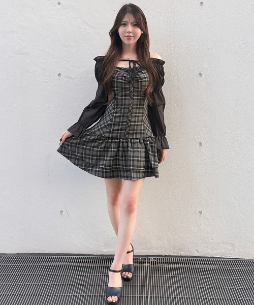 NOMAE(ノーマエ)の「ボレロレイヤードワンピース(ワンピース・レディース・ブラウン/グレー/ダークグレー/ブラウン系その他/グレー系その他2/グレー系その他・FREE)」の9枚目の写真