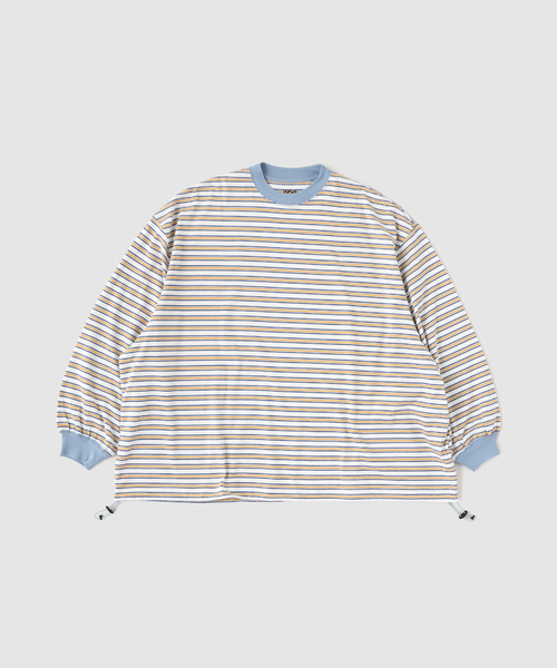 is-ness(イズネス)の「is-ness / イズネス Balloon Border Long-sleeve T-Shi(Tシャツ/カットソー・メンズ・ライトブルー/ブルー・LARGE/MEDIUM)」の2枚目の写真