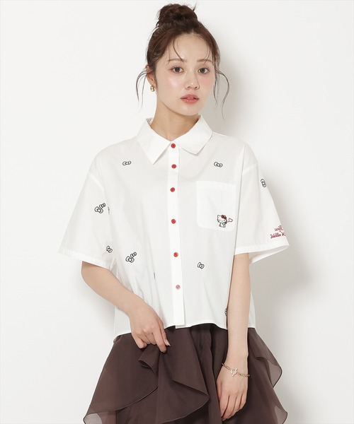 WILLSELECTION(ウィルセレクション)の「WILLSELECTION×HELLO KITTY 刺繍クロップドシャツ(シャツ/ブラウス・レディース・ブルー/ピンク/オフホワイト・FREE)」の10枚目の写真