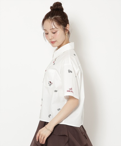 WILLSELECTION(ウィルセレクション)の「WILLSELECTION×HELLO KITTY 刺繍クロップドシャツ(シャツ/ブラウス・レディース・ブルー/ピンク/オフホワイト・FREE)」の11枚目の写真