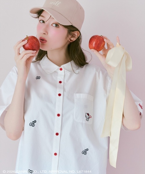 WILLSELECTION(ウィルセレクション)の「WILLSELECTION×HELLO KITTY 刺繍クロップドシャツ(シャツ/ブラウス・レディース・ブルー/ピンク/オフホワイト・FREE)」の18枚目の写真