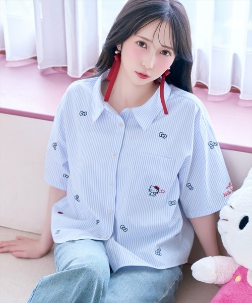 WILLSELECTION(ウィルセレクション)の「WILLSELECTION×HELLO KITTY 刺繍クロップドシャツ(シャツ/ブラウス・レディース・ブルー/ピンク/オフホワイト・FREE)」の19枚目の写真
