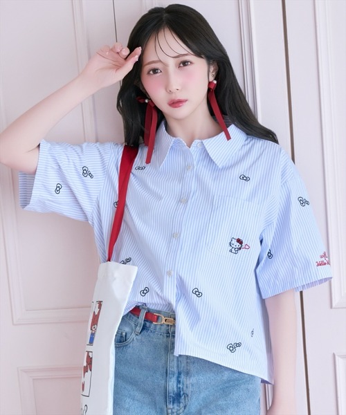 WILLSELECTION(ウィルセレクション)の「WILLSELECTION×HELLO KITTY 刺繍クロップドシャツ(シャツ/ブラウス・レディース・ブルー/ピンク/オフホワイト・FREE)」の20枚目の写真