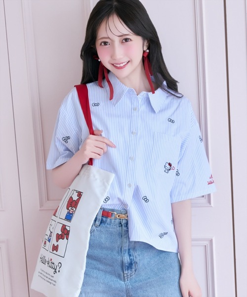 WILLSELECTION(ウィルセレクション)の「WILLSELECTION×HELLO KITTY 刺繍クロップドシャツ(シャツ/ブラウス・レディース・ブルー/ピンク/オフホワイト・FREE)」の21枚目の写真
