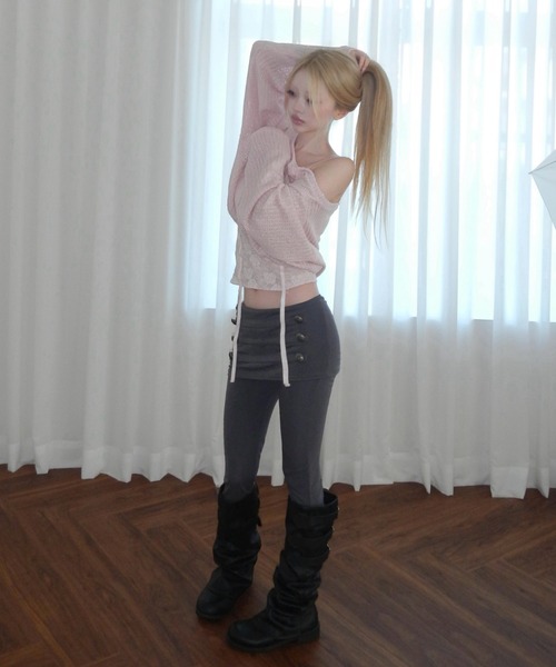 THEAIRTOWN（ジエアタウン）の「venus sk leggings（スカート・レディース・ブラック/ダークグレー・FREE）」の6枚目の写真