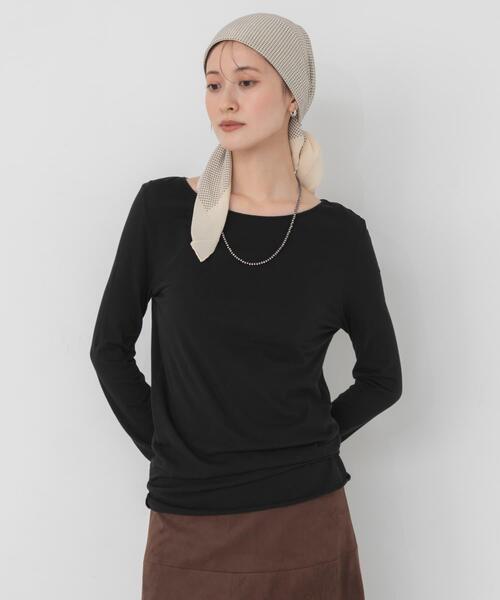 URBAN RESEARCH(アーバンリサーチ)の「THYARD ハイゲージカットソー(Tシャツ/カットソー・レディース・ブラウン/ブラック/オフホワイト・FREE)」の2枚目の写真