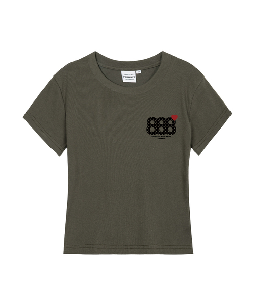 PRIMATE（プライメイト）の「REBORN レディース スリムフィット 半袖Tシャツ 5 COLORS（Tシャツ/カットソー・レディース・ブラック/ホワイト/チャコール/クリーム/カーキ・LARGE/MEDIUM/SMALL）」の5枚目の写真