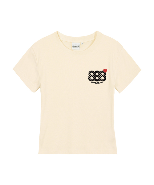 PRIMATE（プライメイト）の「REBORN レディース スリムフィット 半袖Tシャツ 5 COLORS（Tシャツ/カットソー・レディース・ブラック/ホワイト/チャコール/クリーム/カーキ・LARGE/MEDIUM/SMALL）」の4枚目の写真