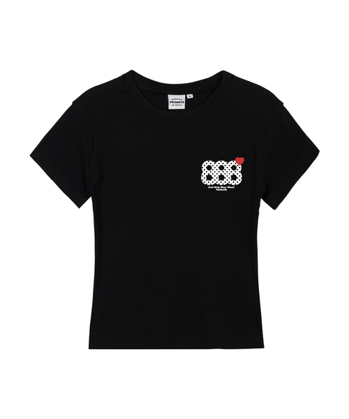 PRIMATE（プライメイト）の「REBORN レディース スリムフィット 半袖Tシャツ 5 COLORS（Tシャツ/カットソー・レディース・ブラック/ホワイト/チャコール/クリーム/カーキ・LARGE/MEDIUM/SMALL）」の2枚目の写真