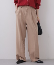 ピーチサテンタックストレートパンツ