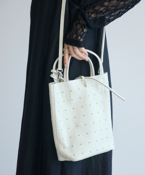 Paradise Picnic(パラダイスピクニック)の「MILLELA FIRENZE スタッズミニトートBAG(トートバッグ・レディース・ブラック/アイボリー/シルバー・FREE)」の7枚目の写真