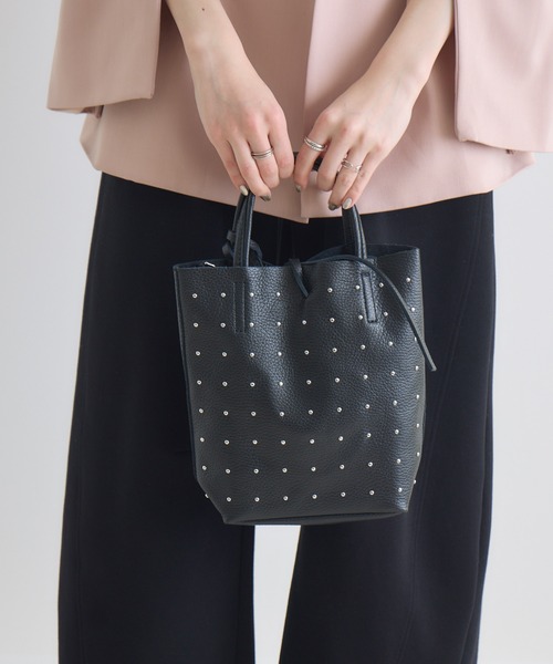 Paradise Picnic(パラダイスピクニック)の「MILLELA FIRENZE スタッズミニトートBAG(トートバッグ・レディース・ブラック/アイボリー/シルバー・FREE)」の11枚目の写真