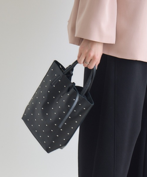 Paradise Picnic(パラダイスピクニック)の「MILLELA FIRENZE スタッズミニトートBAG(トートバッグ・レディース・ブラック/アイボリー/シルバー・FREE)」の12枚目の写真