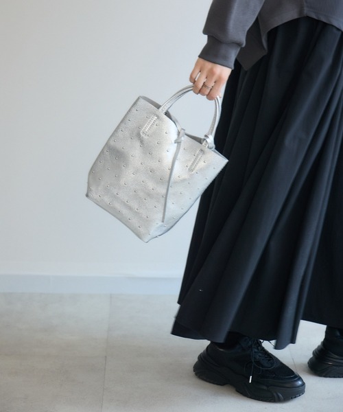 Paradise Picnic(パラダイスピクニック)の「MILLELA FIRENZE スタッズミニトートBAG(トートバッグ・レディース・ブラック/アイボリー/シルバー・FREE)」の15枚目の写真