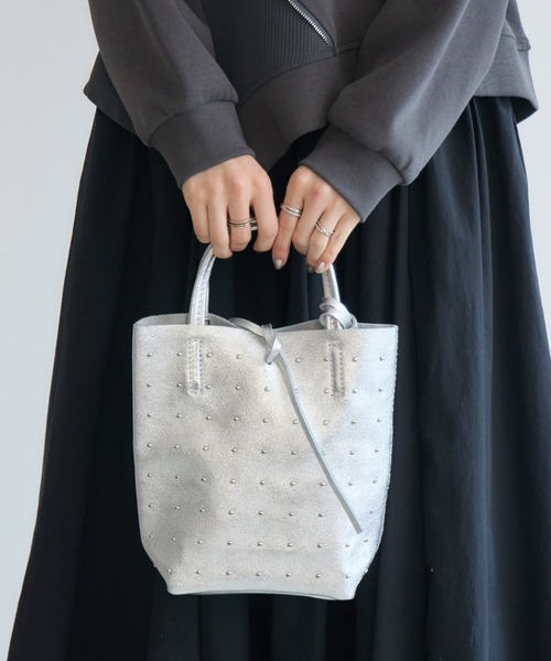 Paradise Picnic(パラダイスピクニック)の「MILLELA FIRENZE スタッズミニトートBAG(トートバッグ・レディース・ブラック/アイボリー/シルバー・FREE)」の16枚目の写真