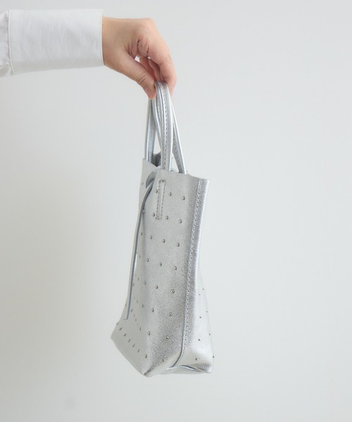 Paradise Picnic(パラダイスピクニック)の「MILLELA FIRENZE スタッズミニトートBAG(トートバッグ・レディース・ブラック/アイボリー/シルバー・FREE)」の20枚目の写真