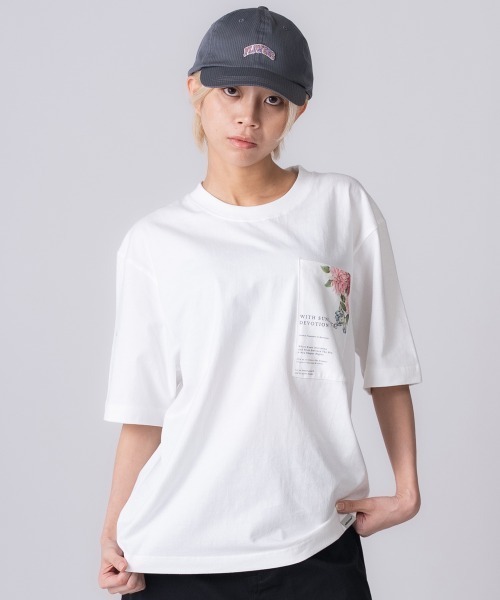 rehacer(レアセル)の「rehacer : Sunlight Relax Fit Pocket T-shirt / サンライト リラックスフィット ポケットTシャツ(Tシャツ/カットソー・レディース・ホワイト/ブラック・SMALL/MEDIUM)」の7枚目の写真