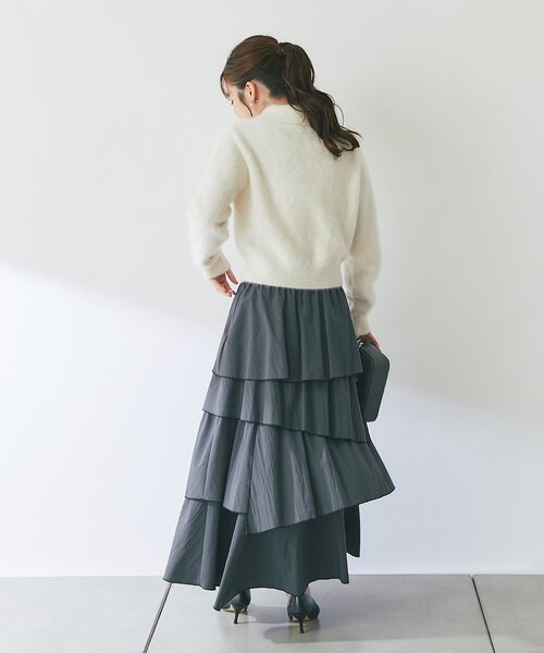 La boutique BonBon(ラブティックボンボン)の「ヘアリーウールカシミヤ混FUR加工衿付きカーディガン(ニット/セーター・レディース・ブルー系その他/オフホワイト/ピンク・FREE)」の9枚目の写真