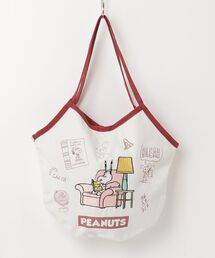 "09"≪Vintage PEANUTS≫1ポケット がばっと開く バルーン トートバッグ