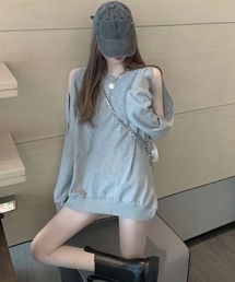 2wayオフショルスウェットトップス