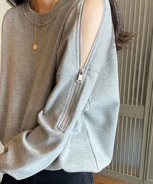Flugge(フラッジー)の「2wayオフショルスウェットトップス(スウェット・レディース・グレー/ブラック・LARGE/MEDIUM)」の17枚目の写真