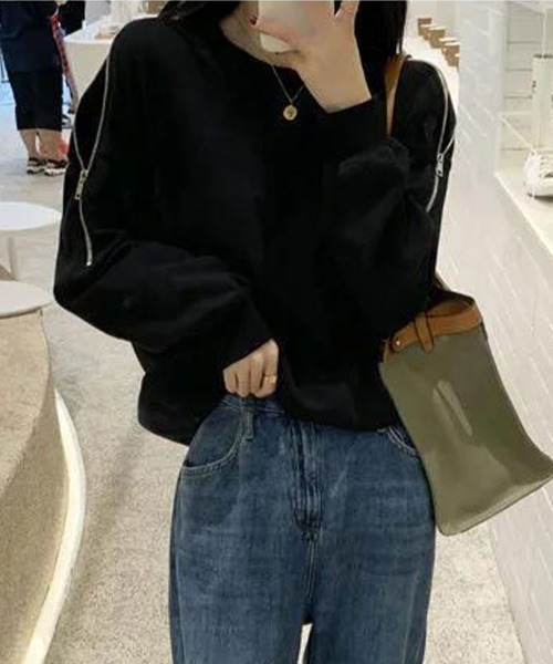 Flugge(フラッジー)の「2wayオフショルスウェットトップス(スウェット・レディース・グレー/ブラック・LARGE/MEDIUM)」の10枚目の写真