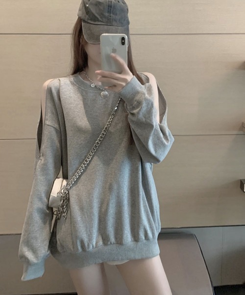 Flugge(フラッジー)の「2wayオフショルスウェットトップス(スウェット・レディース・グレー/ブラック・LARGE/MEDIUM)」の14枚目の写真
