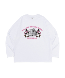 ペットハウス グラフィック ロングスリーブ Tシャツ (ホワイト)