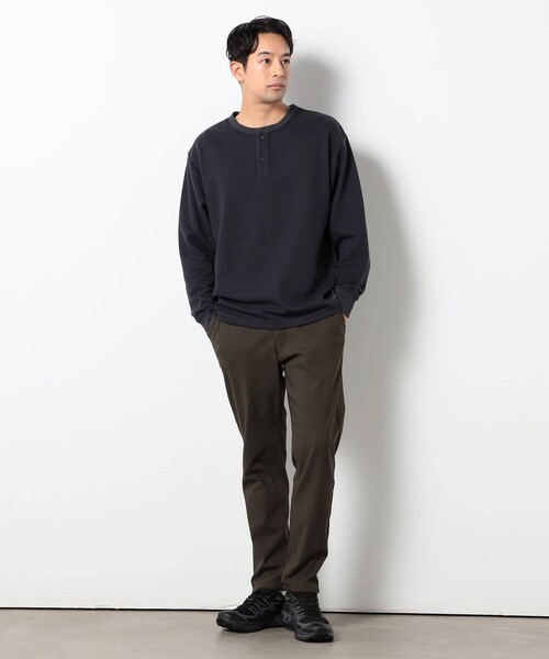 Grand PARK(グランドパーク)の「ドライワッフルヘンリーネックカットソー(Tシャツ/カットソー・メンズ・ホワイト/ライトグレー/ブラック・M/L)」の6枚目の写真