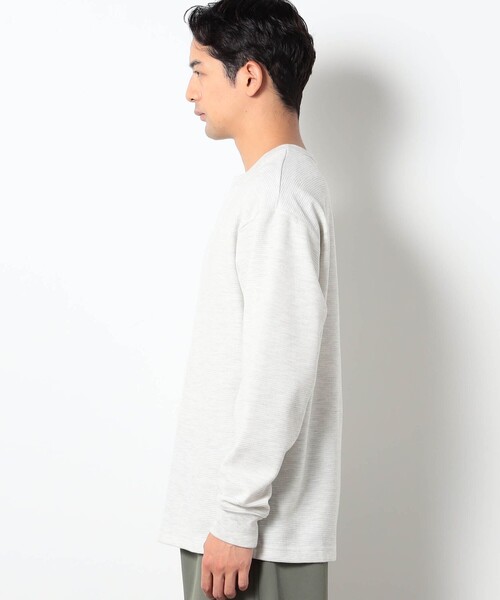 Grand PARK(グランドパーク)の「ドライワッフルヘンリーネックカットソー(Tシャツ/カットソー・メンズ・ホワイト/ライトグレー/ブラック・M/L)」の8枚目の写真