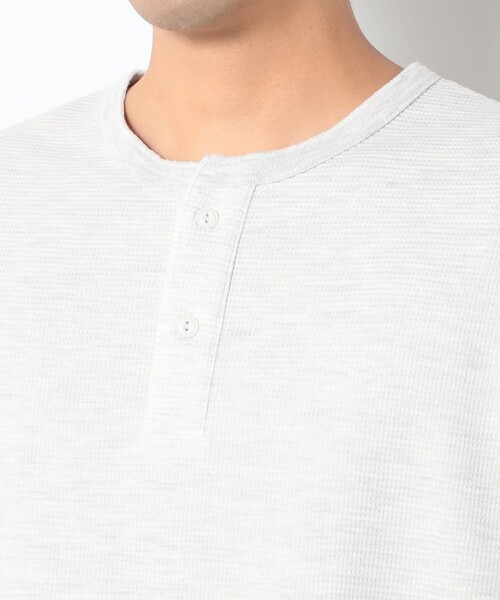 Grand PARK(グランドパーク)の「ドライワッフルヘンリーネックカットソー(Tシャツ/カットソー・メンズ・ホワイト/ライトグレー/ブラック・M/L)」の9枚目の写真