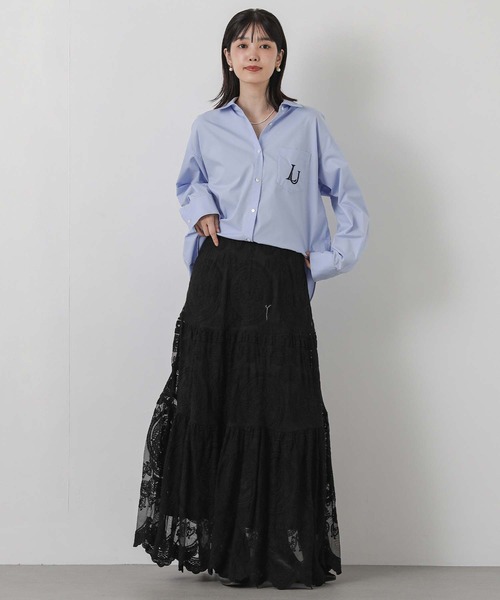 Gready Brilliant(グレディブリリアン)の「刺繍BASICシャツ(シャツ/ブラウス・レディース・サックスブルー/オフホワイト/ストライプ・38)」の12枚目の写真