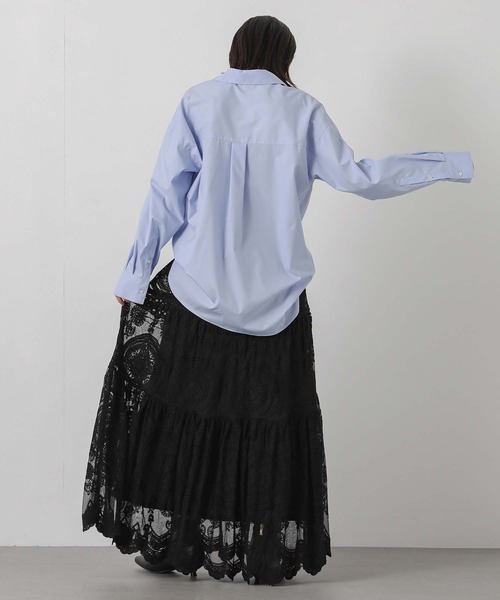 Gready Brilliant(グレディブリリアン)の「刺繍BASICシャツ(シャツ/ブラウス・レディース・サックスブルー/オフホワイト/ストライプ・38)」の14枚目の写真