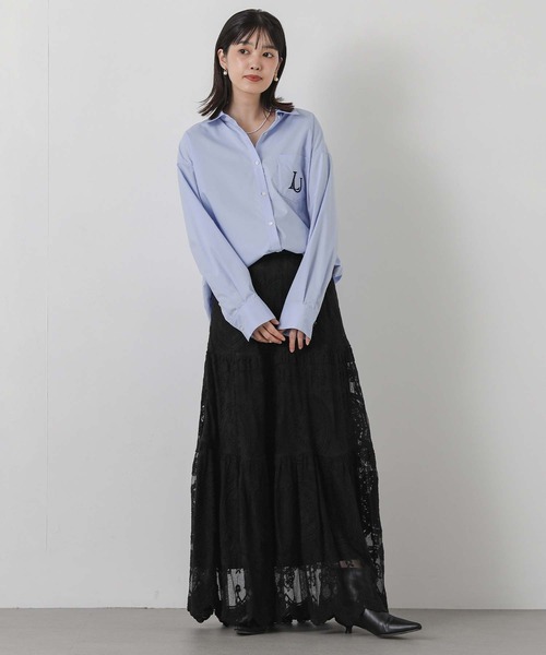 Gready Brilliant(グレディブリリアン)の「刺繍BASICシャツ(シャツ/ブラウス・レディース・サックスブルー/オフホワイト/ストライプ・38)」の15枚目の写真
