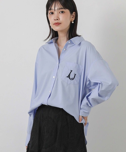 Gready Brilliant(グレディブリリアン)の「刺繍BASICシャツ(シャツ/ブラウス・レディース・サックスブルー/オフホワイト/ストライプ・38)」の16枚目の写真