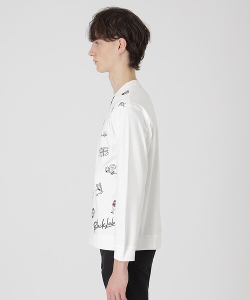 BLACK LABEL CRESTBRIDGE(ブラックレーベル・クレストブリッジ)の「【一部店舗限定】ブリティッシュモチーフカットソー(Tシャツ/カットソー・メンズ・ブラック/オフホワイト・XL/M/L)」の4枚目の写真
