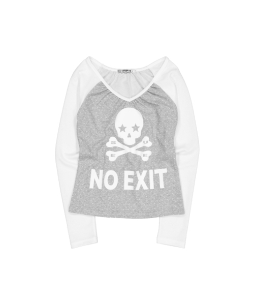 SETUP-EXE(セットアップイーエックスイー)の「スカルドット ラグランTシャツ / グレー(Tシャツ/カットソー・レディース・その他・OS)」の5枚目の写真