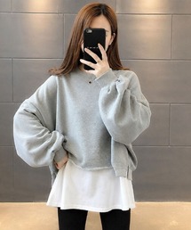 レイヤードワイドショートスウェット